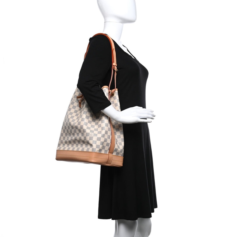 Louis Vuitton Damier Azur Noe Drawstring Hobo Bucket Bag Large - Picture 3 of 13